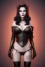 Placeholder: Mari Blanchard as evil queen in black leather, leather, busty, cleavage, angry, stern look. character design by cory loftis, fenghua zhong, ryohei hase, ismail inceoglu and ruan jia. unreal engine 5, artistic lighting, highly detailed, photorealistic, fantasy