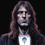 Placeholder: Artists Michael Whelan and Gerald Scarfe unleash a captivating portrait illustration of pink floyd's David Gilmore, his searing countenance dominating the canvas, clear eyes piercing through enveloping darkness, brilliantly grounded against the backdrop of an elusive nightmare, hyperrealistic