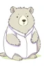 Placeholder: Wombat in purple patient hospital gown, cute cartoon