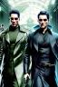 Placeholder: The Matrix twins, dreadlocks, white suits, resolution, intricate details, ornate details, soft lighting, vibrant colors, retroanime, masterpiece