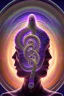 Placeholder: Spiritual being with Tentacles over human Head creating reality around, wrapping Spiral around Human, Psychedelic