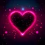 Placeholder: Create dark pink heart around stars and gradient background