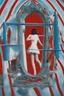 Placeholder: just legs girl legs in frame,cloud in blue sky, a red lip, collage art, shuji terayama, dreamy objects, surreal, criterion collection, showa era, intricate details, mirror