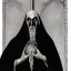 Placeholder: Russian Orthodox nosferatu vampire with a long beard made of flesh with long arms and a robe made a human faces