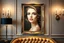Placeholder: a very beautiful lady photo in pretty frame hanging a wall in a luxury galery