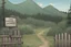 Placeholder: night, stars, lookout, fence, mountain, forest, overgrown, post-apocalyptic, comic book, camp site signs