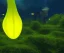 Placeholder: Kelp forest, bulb with yellow bioluminescence, 3d render, Hyper realism, school of fish, avatar, humanoid swimmer with harpon