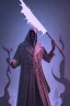 Placeholder: bye bye sickle of death, grim reaper, 4k, trending art, weird perspective, mirrors, reflection, water, smoke