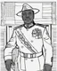 Placeholder: coloring page for teens, simple outlines art, cartoon style, outline drawing, bold outlines, clean and clear outlines, no tones color, no color, no detailed art, art full view, wide angle, white background, BENJAMIN O. DAVIS SR., the first African-American general for the U.S.