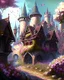 Placeholder: medieval fantasy castle town with flowers rpg art