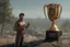 Placeholder: creative trophy with his hand like winner