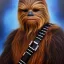 Placeholder: photorealistic and intricate portrait of chewbacca in star wars by Mandy Disher , wearing beskar armor, deep dark colors, hyperdetailed, 32K, oil on canvas,