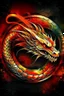 Placeholder: dragon paint logo, leather background