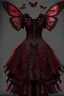 Placeholder: dress design dark red, skulls and butterflies, fairy wings,