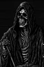 Placeholder: ultra high image quality, Grim Reaper, WEARING A 3 PIECE SUIT, POSED FOR DOLLAR BILL PORTRAIT, LINE TONE, WSJ STYLE, HEDCUT, Close-up of an set against AMOLED-worthy pure black backdrop, fantasy art style infused with filter, tailored for vertical wallpaper, exclusive design with no duplicates, radiating beauty suitable for a PC screen image, vivid colors, ultra fine, digital painting.