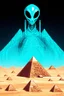 Placeholder: Aliens building the pyramids, using futuristic technology