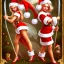 Placeholder: pretty blonde fairies, santa hats, sickles, swords