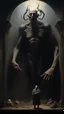 Placeholder: Bosch nightmares paining style Title:the giant lized, 8k artistic photography, photorealistic concept art, soft natural volumetric cinematic perfect light, chiaroscuro, award-winning photograph, masterpiece, oil on canvas, Raphael, Caravaggio’s, Greg Rutkowski, people, beksinski, Giger