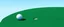 Placeholder: golf ball with shadow next to the hole, ground is short groomed natural green grass, clear blue sky, add texture and depth, realism