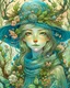Placeholder: A stunning digital illustration of an ethereal, otherworldly figure embodying the essence of spring. The figure has a whimsical and surreal appearance, with intricate details and a harmonious color palette. She has a delicate, almost doll-like face with expressive eyes that reveal a calm, yet somewhat mysterious expression. This evokes a sense of peace and wonder. Her outfit is a blend of rustic and elegant, with a patchwork pattern that incorporates earthy tones and textures. The garment appear