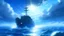 Placeholder: ship sailing at sea, dynamic blue sky, storm sky, with blue light piercing through clouds, makoto shinkai,, lighting refraction, volumetric lighting, pixiv art, highly detailed, anime art, greg rutkowski, symmetrical, artgerm, wlop, anime art