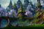 Placeholder: Immersive​ fantasy elven town city in the deep forest with ancient elder tree beautiful blossom nature river 4k full hd