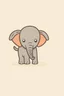 Placeholder: a simple of a cute elephant, in a drawing style