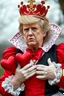 Placeholder: donald trump as the queen of hearts from alice in wonderland