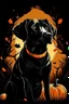 Placeholder: graphic Halloween, black dog