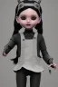 Placeholder: Wednesday Addams toddler, robocop, full body, jump, bokeh, hyper realistic