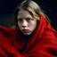 Placeholder: Mia goth under a red blanket, in the wind, autochrome, baroque
