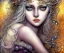 Placeholder: Portrait of a sensual Goddess: Black eyes like diamonds sparkling. Long Blonde hair. Incredibly detailed 8K resolution HDR photograph of a hyper detailed photorealistic storybook laying open with weathered riffled pages meticulously illustrated by Brian Froud and Josephine Wall, album cover art, imagination, upscaled, sharp focus, space"