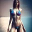 Placeholder: 3d woman, wet ,small bikini, realistic, 32k, detailed, art nouveau