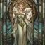 Placeholder: stained glass motif by Alfons Mucha, Lady Gaga as an elf princess in an elven kingdom, HD 4K ultra high resolution, photo-real accurate