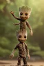 Placeholder: Groot toddler, full body, pilates, bokeh, hyper realistic