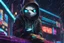 Placeholder: Sans in 8k cartoon artstyle, hacker them, neon effect, close picture, rain, fantasy world, intricate details, highly detailed, high details, detailed portrait, masterpiece,ultra detailed, ultra quality