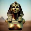 Placeholder: The egyptian god Ra, head of a falcon, superhero pose, desert background, epic, powerful, concept art style