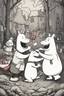 Placeholder: Moomins fighting drunkenly