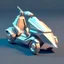 Placeholder: lowpoly shiny metallic spaceship scooter