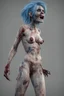 Placeholder: an ugly deformed abomination of an extremely anorexic fat girl with an amputated arm and an amputated leg and really funky blue hair, she looks like a zombified corpse, 4k UHD, ultra-realistic, photorealistic, extremely detailed,