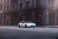 Placeholder: A Tesla 'Model S' is going at a high speed, near the building of the 'Friends' series in New York. (CINEMATIC, WIDE ANGLE LENS, PHOTO REAL)