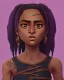 Placeholder: Portrait of a pretty african little girl warlock with dark curly hair