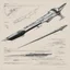 Placeholder: ConceptSheet by Jean-Claude Mézières: A document showing a boomerang spinoff: coming from Valerian and Laureline this one is a deadly piece of weaponry ; it is used mainly by the sketches thrown up to 30 mph to decapitate even the strongest biggest enemy and also it brings back the head for a trophy