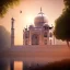 Placeholder: The Taj Mahal, Hindistan, sunset, fantasy art, flying birds, springs, landscaper, beautiful