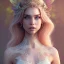 Placeholder: fairy princess, highly detailed, d & d, silk dress, fantasy, happy, smilling, enlighted, blond hair, illustration highly detailed, digital painting, trending on artstation, concept art, sharp focus, art by artgerm and greg rutkowski and magali villeneuve