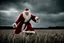 Placeholder: A captivating image of a attacking angry Scary vampire Father Christmas, poised on a vast field with a stark contrast between light and dark, conveys a powerful sense of tension. In this expertly captured photograph, the predatory animal stands tall, its muscular frame oozing strength and dominance. The sharpness of every detail accentuates the creature's primal aura, from its razor-sharp teeth and piercing eyes to its sleek, glossy fur. This mesmerizing image.