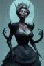 Placeholder: Sophia Loren as evil queen in black leather, cleavage, angry, stern look. character design by cory loftis, fenghua zhong, ryohei hase, ismail inceoglu and ruan jia. unreal engine 5, artistic lighting, highly detailed, photorealistic, fantasy