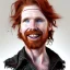 Placeholder: Portrait of Courtney Gains as a ruggedly handsome but joyful roguish pirate, charismatic, attractive male, masculine, perfect, precisely detailed, lightly freckled face, meticulously detailed multi-hued ginger carrot colored cherry fire red hair; Malachai of the corn; fantasy, intricate, elegant, highly detailed, digital painting, artstation, concept art, matte, sharp focus, illustration, art by artgerm and greg rutkowski and alphonse mucha