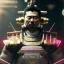 Placeholder: A portrait of a crystalised robot samurai with yakuza tatu, atmospheric, realistic, unreal engine cosmic galactic, cinematic lighting, octane render, random colors, transparent, cosmic ambiance, masterpiece, art by Yoji Shinkawa, composing fit inside, masterpiece