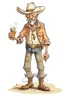 Placeholder: Bare drunk old cowboy in pants